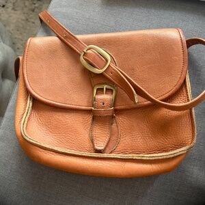Vintage pebbled leather saddle bag